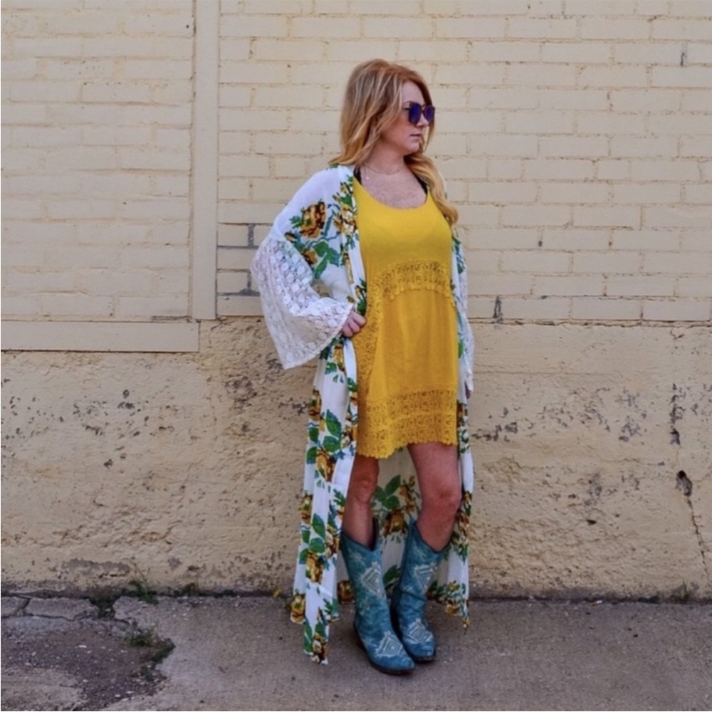 New Listicle Mustard Yellow Dress Medium Boho Dress